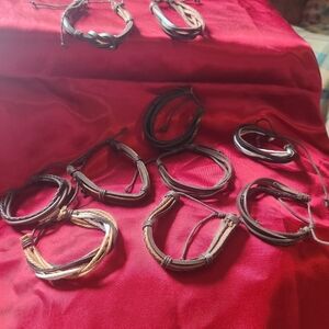 ❗️SALE ❗️10pc. Hand Crafted Faux Leather Adjustable Bracelets‼️